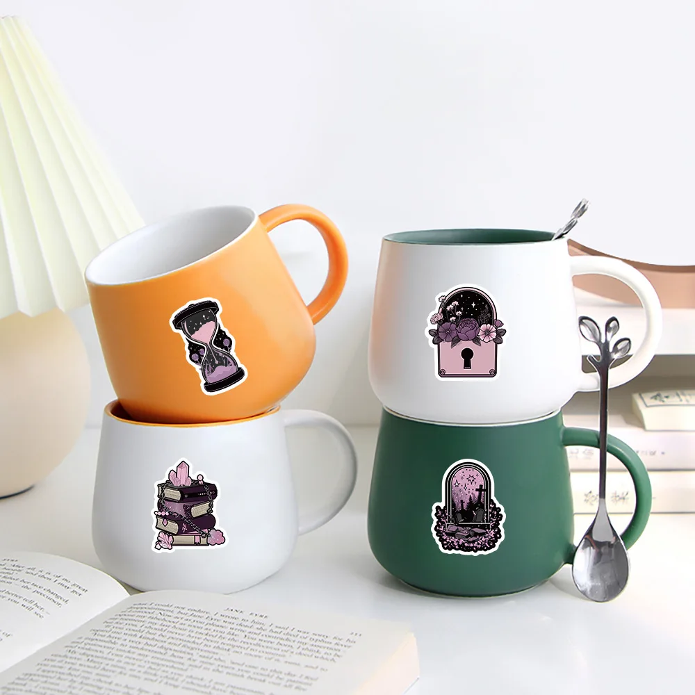 50 個パープルゴシックスタイルステッカー防水ダーク漫画落書きデカール装飾 DIY 子供のおもちゃ荷物電話バイクギター