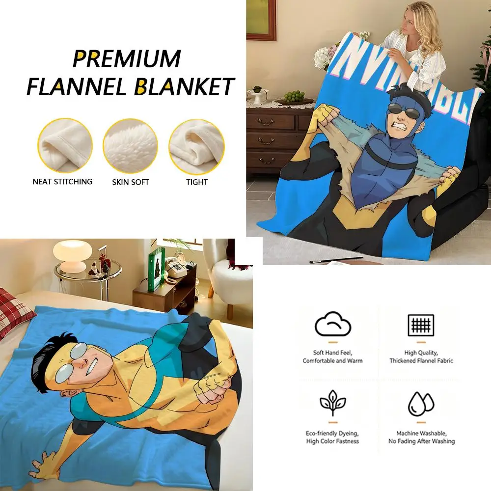 Animation I-Invincible Throw Flannel Blanket, Soft Warm, Durable & Washable cute Cool