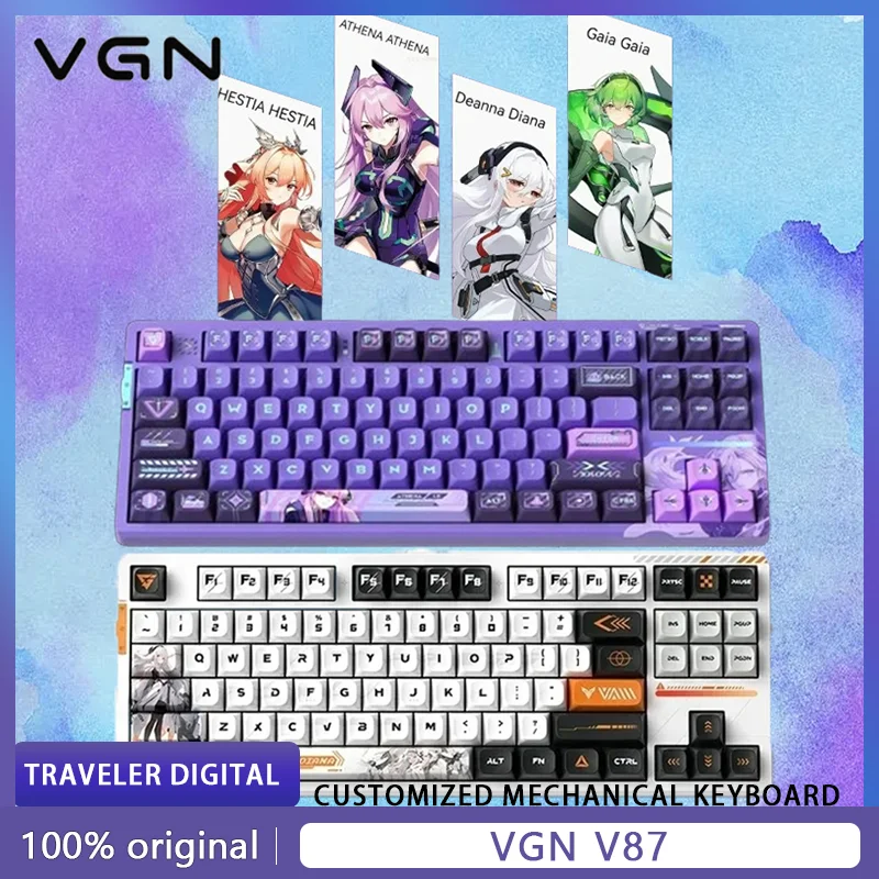 

VGN V87 Anime Mechanical Keyboard Bluetooth Wireless PBT RGB Hot-Swap 2.4G USB Tri-Mode 87 Key Office Gamer Pc Gaming Keyboard