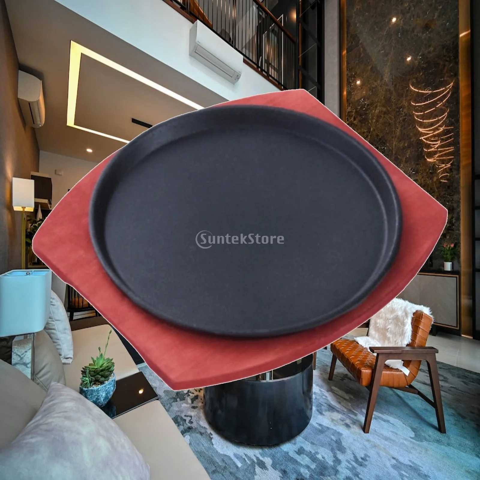 

Round Cast Iron Grill Pan Non Stick Griddle Plate for Outdoor Barbecue Charcoal Grill Cooking