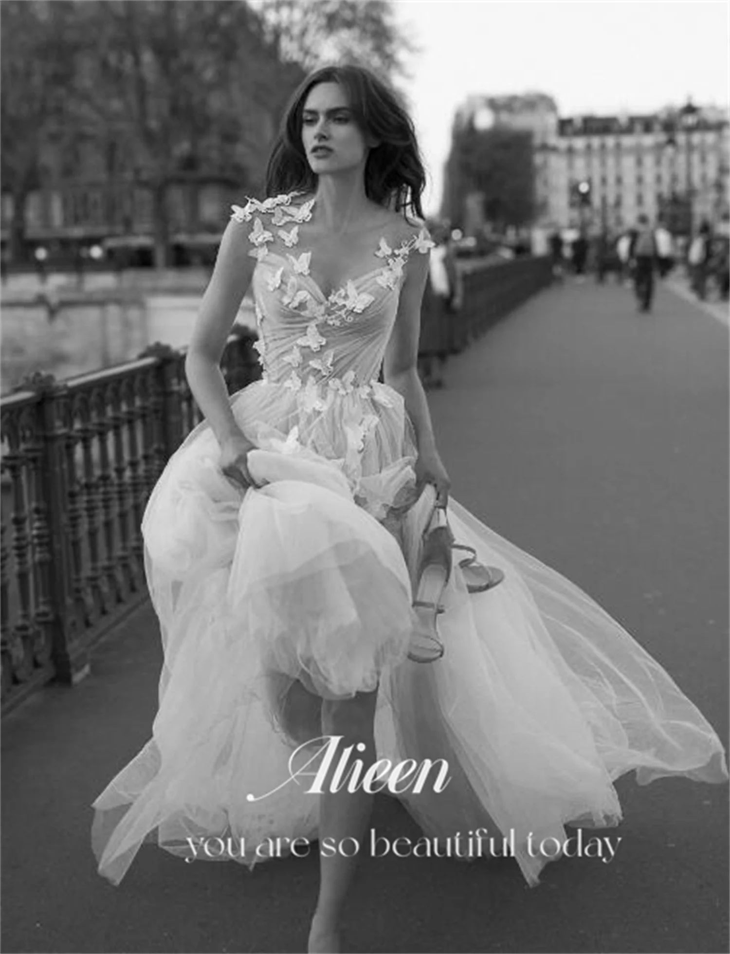 Aileen elegante abito da sposa per ospiti farfalla coda lunga abiti da sera di lusso musulmani per occasioni speciali Robe De Soiree Femmes