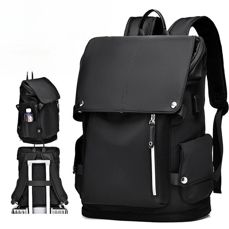 

Nylon fabric simple men's business waterproof backpack, high-end wear-resistant large-capacity travel bag
