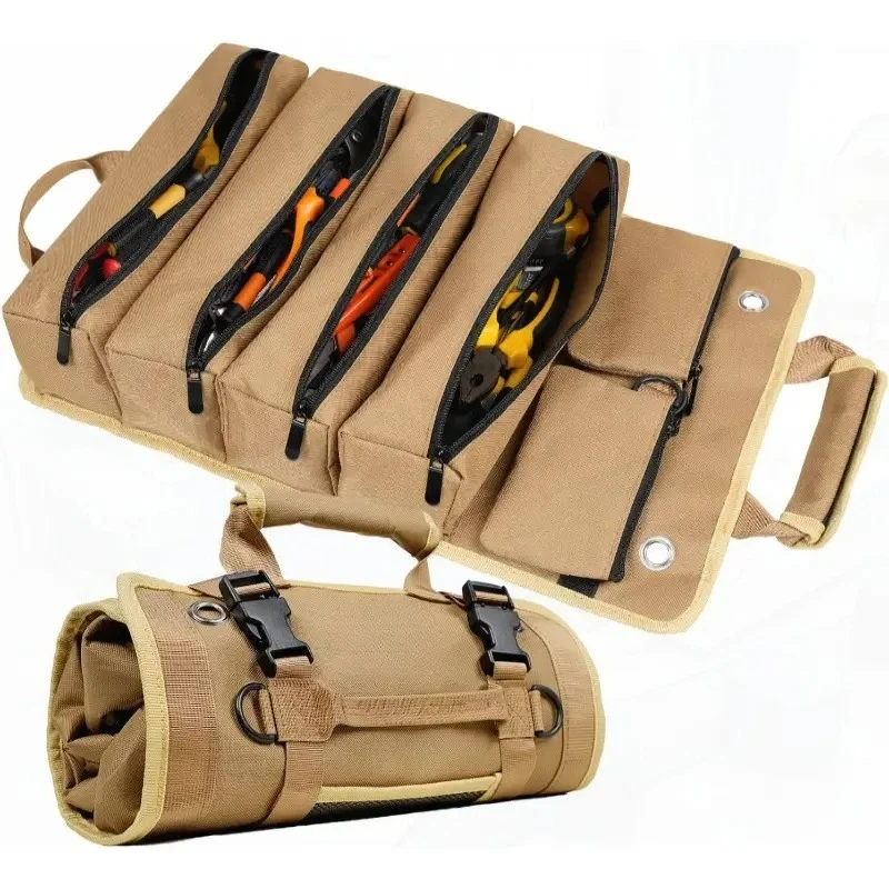 

Multi-Pocket Hardware Tool Bag Professional Rolled Portable Storage Bag Rolled Waterproof Storage Bag Pliers Wrench