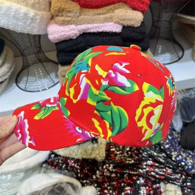 

39BB Handmade Floral Baseball Hat ren zhuan Floral Sports Hat New Year Halloween