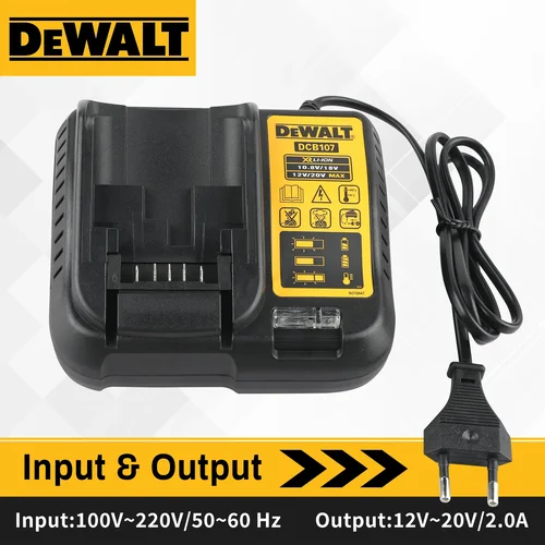 Cargador de batería de litio DeWalt DCB107 2A para cargador de nivel láser Dewalt 10,8 V 18V 12V 20V DW089LG