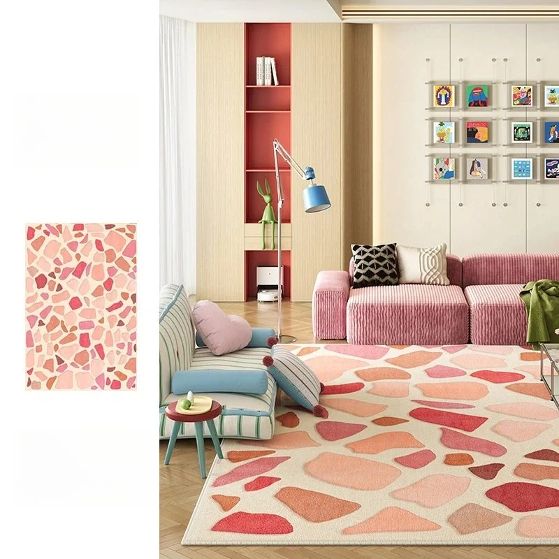 VIKAMA Dopamine Color Rug Non-Slip Soft Large Area Washable Mat For Living Room Bedroom Decor Home Decoration