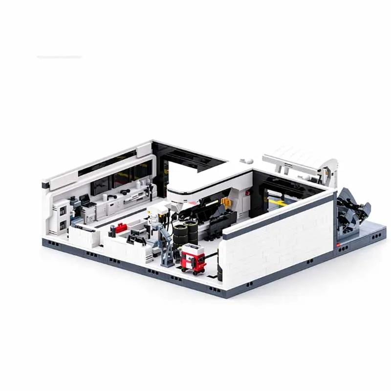 MOC-232491 New Classic Car Building Block Repair Area Display Base Model 2628 Parts MOC Creative Toy for Boys Kids Birthday Gift