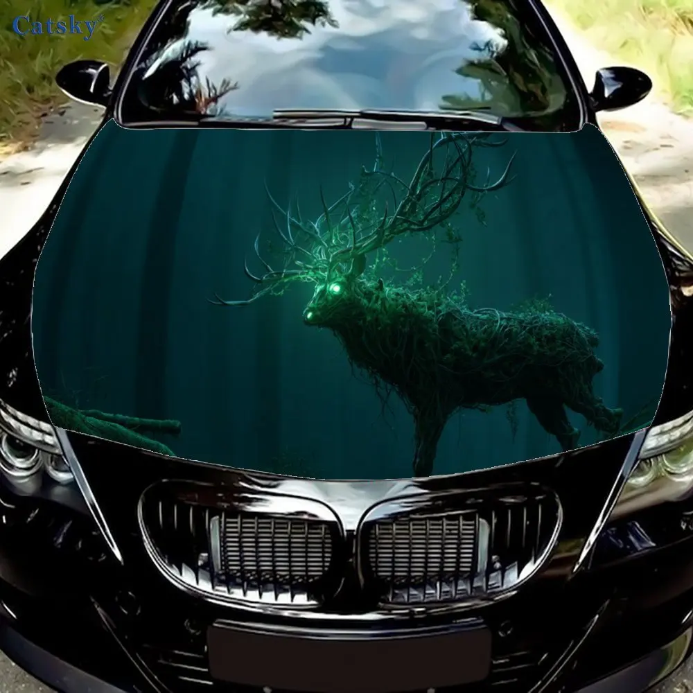 

Enchanted Forest Spirit Deer Car Engine Hood Sticker, Auto Art Decal, Car Exterior Personalized Decoration, Gift for Car Lovers,