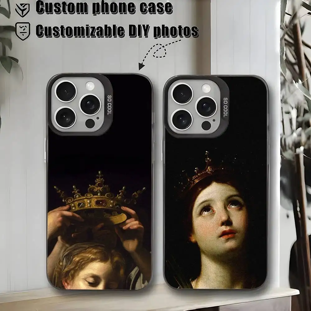 

Renaissance Art Paintings Phone Case For iPhone17,16,15,14,13,12,11,Mini,Pro,MAX,plus,Black Matte Shockproof Cover