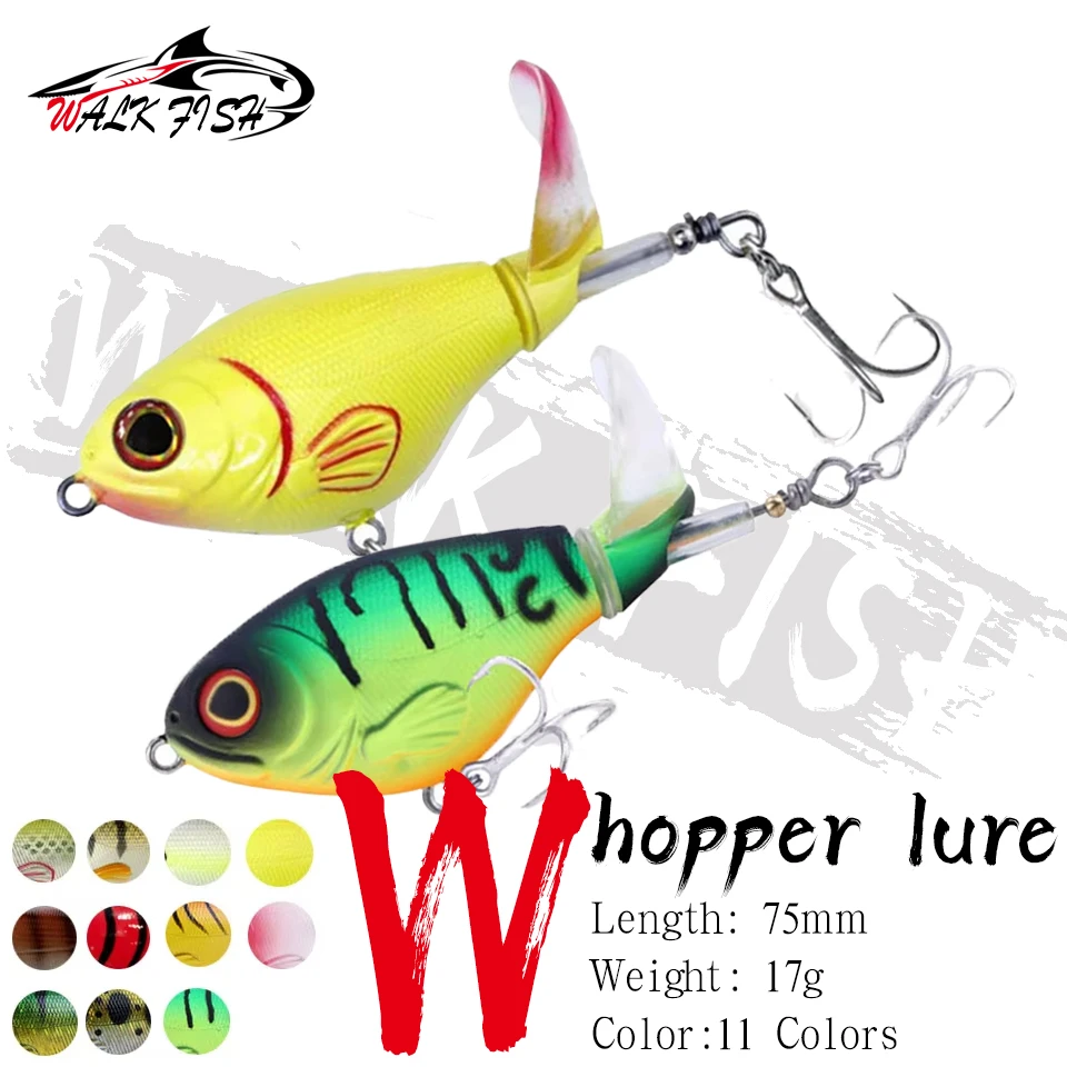WALK FISH 75mm 17g Whopper Pencil Köder Oberflächenköder Spinner Angelköder Bass Plopper Frosch Swimbait Trolling Harter Kunstköder