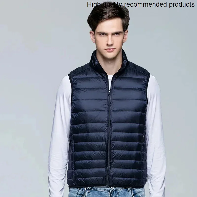 men's 2025 new down vest autumn and winter thin down jacket youth large size waistcoat couple vest