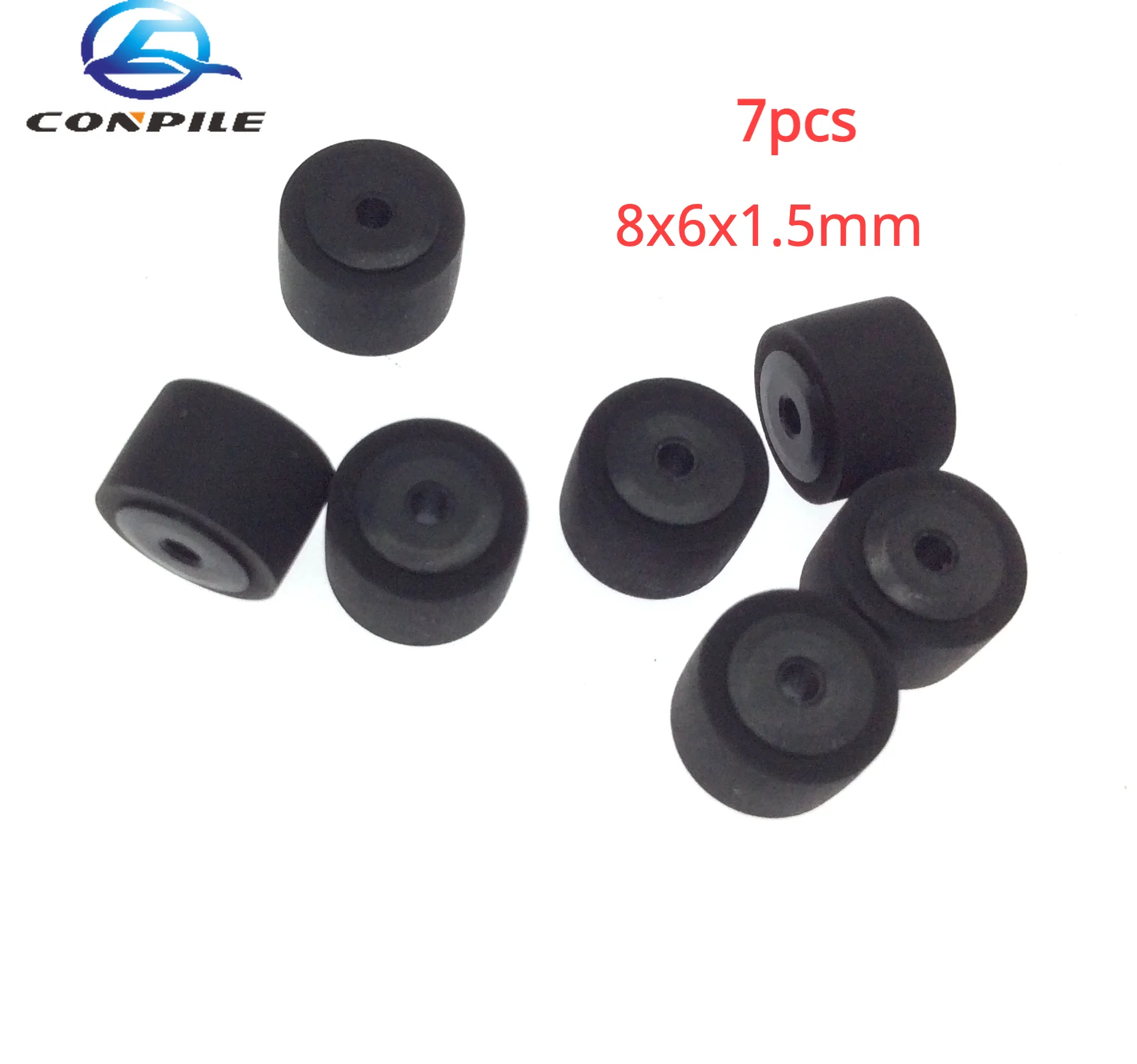 7pcs 8x6x1.5mm wheel belt pulley rubber audio pressure pinch roller for cassette deck tape recorder Stereo player