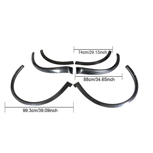Creease 6 TEILE/SATZ Carbon Faser Auto Seite Fender Flare Radlauf Kotflügel Flares Trim für Modell X 16-18