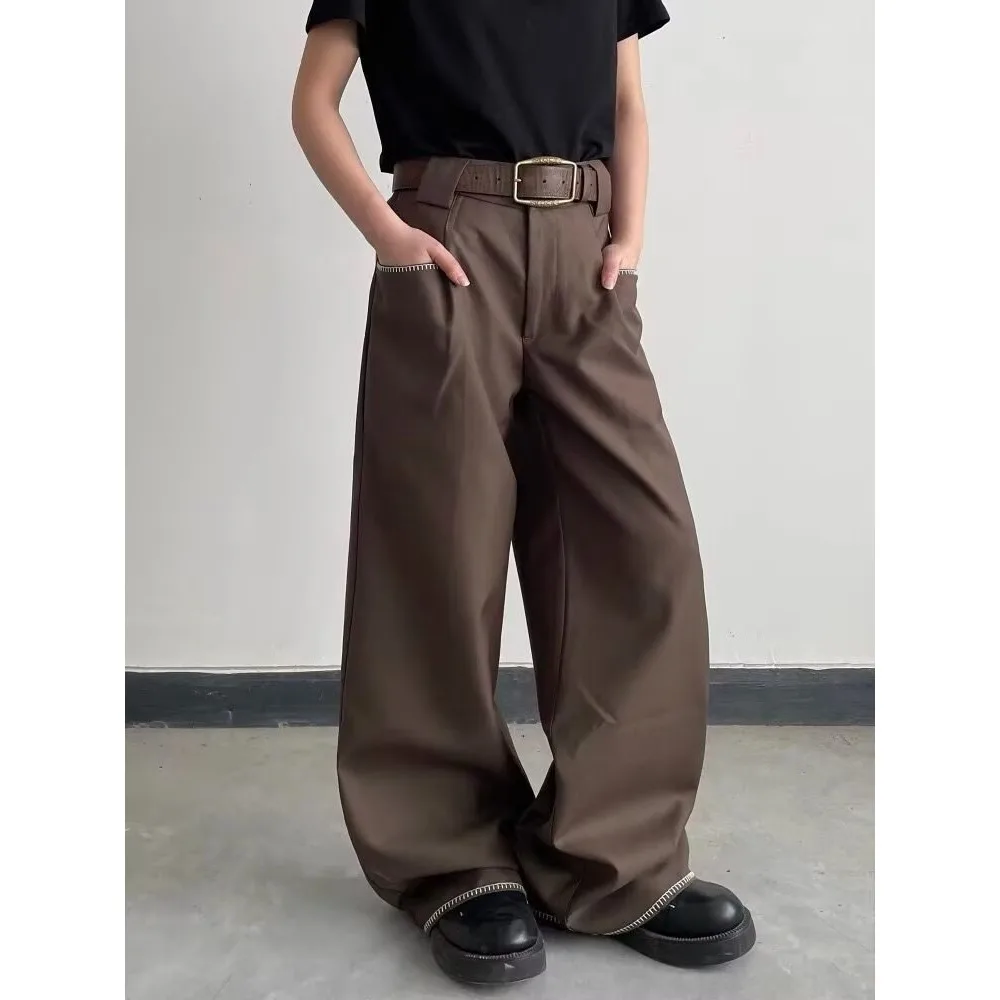 

Брюки Cleanfit Casual Loose Fit с плиссировкой и драпировкой, унисекс, винтажные, премиум-класса, длинные