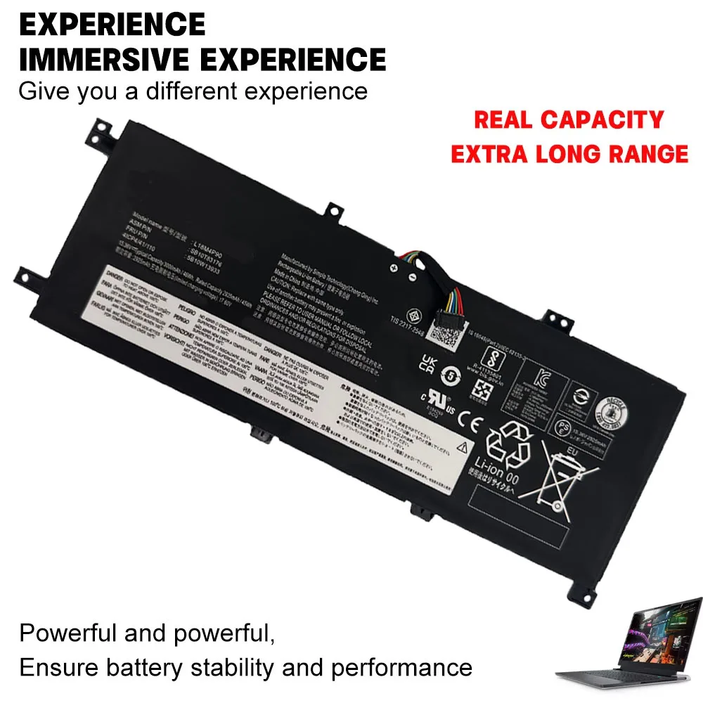 L18M4P90 L18C4P90 L18D4P90 Laptop Battery 15.36V 46Wh 3000mAh for Lenovo ThinkPad L13 Yoga 20R5 20R6 SB10T83119 02DL030