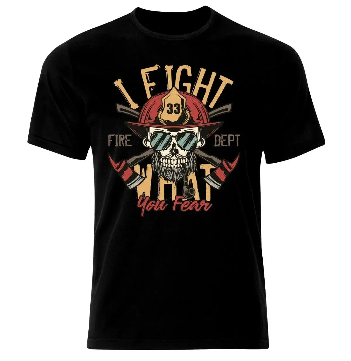 Firefighter Pompier Fireman Feuerwehrmann T-Shirt Men's 100% Cotton Casual T-shirts Loose Top New