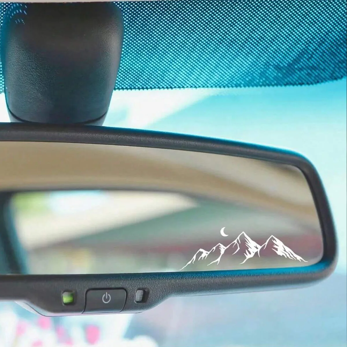 Mountains, Rivers and Bright Moons Personalized Car Stickers, Natural Scenery Car Window Decals, Car Rearview Mirror Decoration view 6