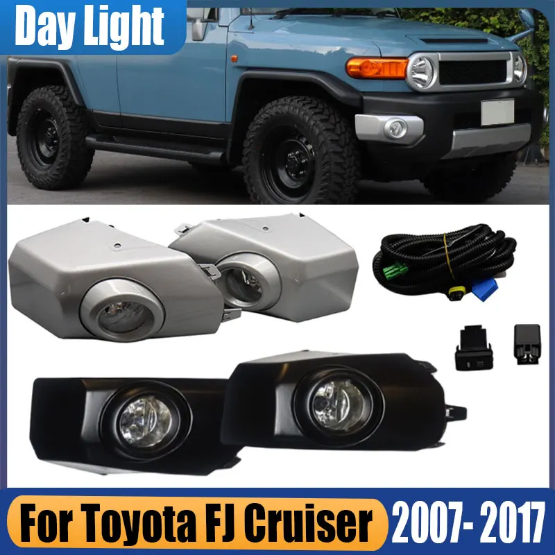 

For Toyota FJ Cruiser 2007-2017 1 Set Car Front Bumper DRL Daytime Running Light Halogen Fog Light Driving Light Assembly Kit
