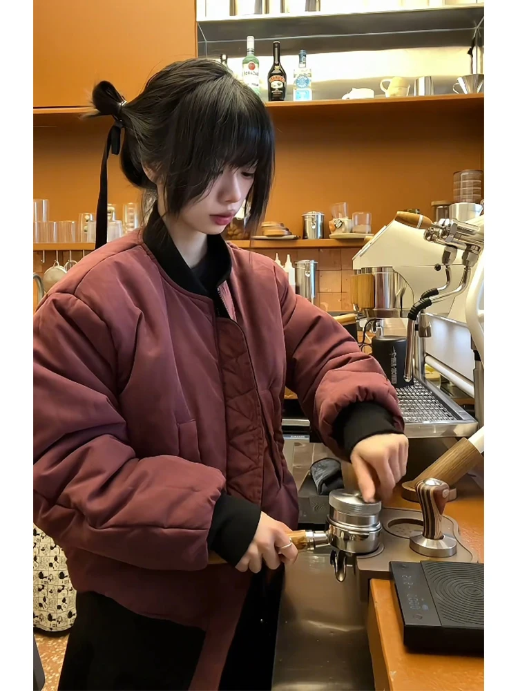 

Американская ретро-куртка из вельвета и хлопка для мужчин, зимняя утепленная двусторонняя куртка-бомбер для подростков