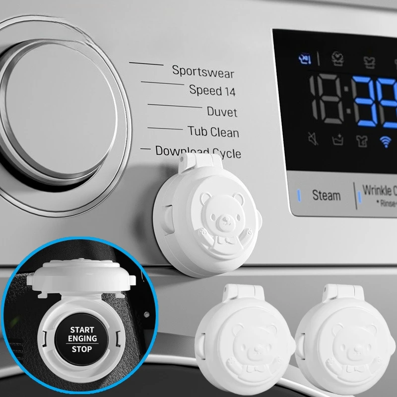 Children Safety Button Security Lock Car Computer Washing Machine Stove Key Start Button Protection Cover Baby Proof Safety Lock