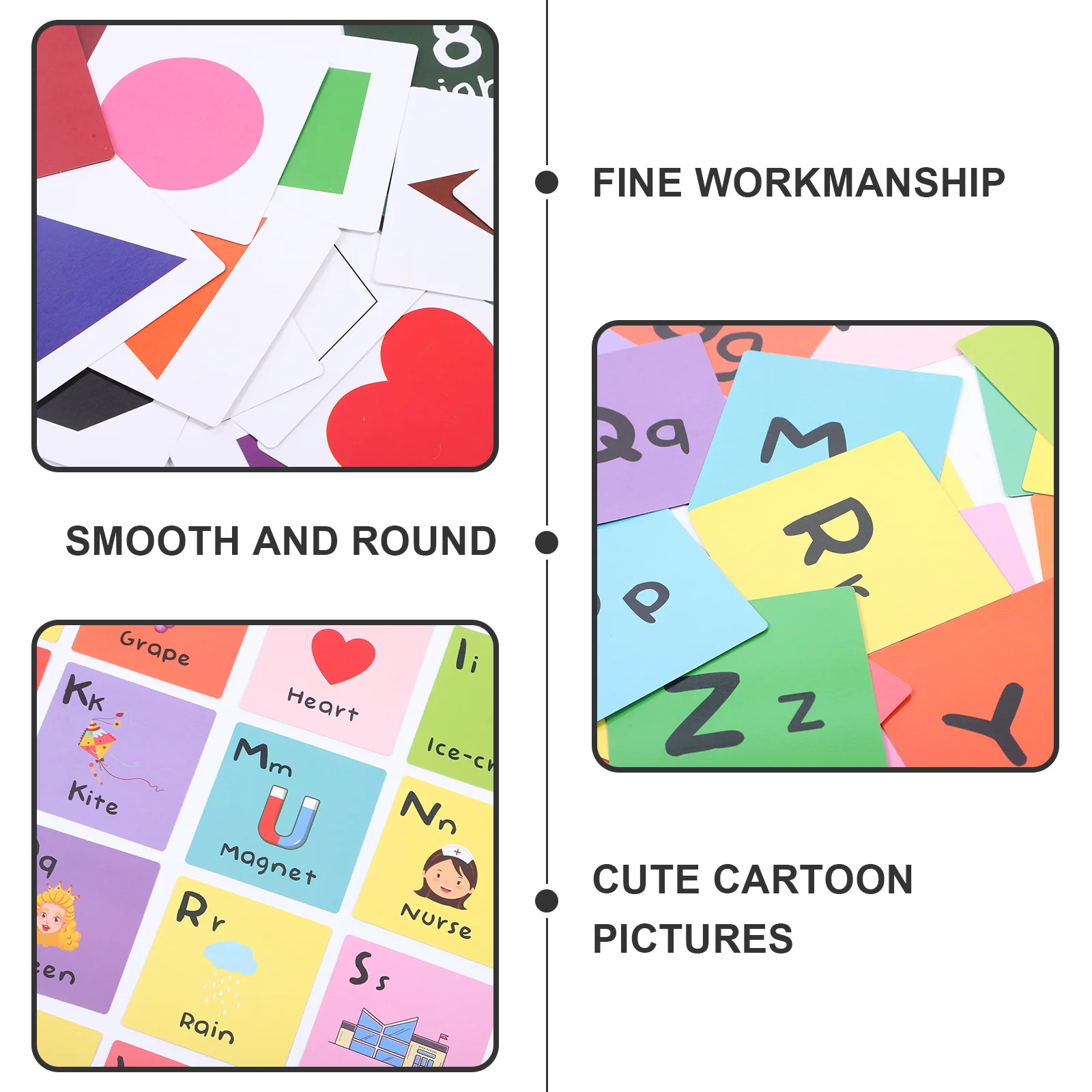 1 set di carte di apprendimento cognitivo dell'alfabeto immagini di cartoni animati gioco educativo per i più piccoli interazione genitore-figlio bambini inglese