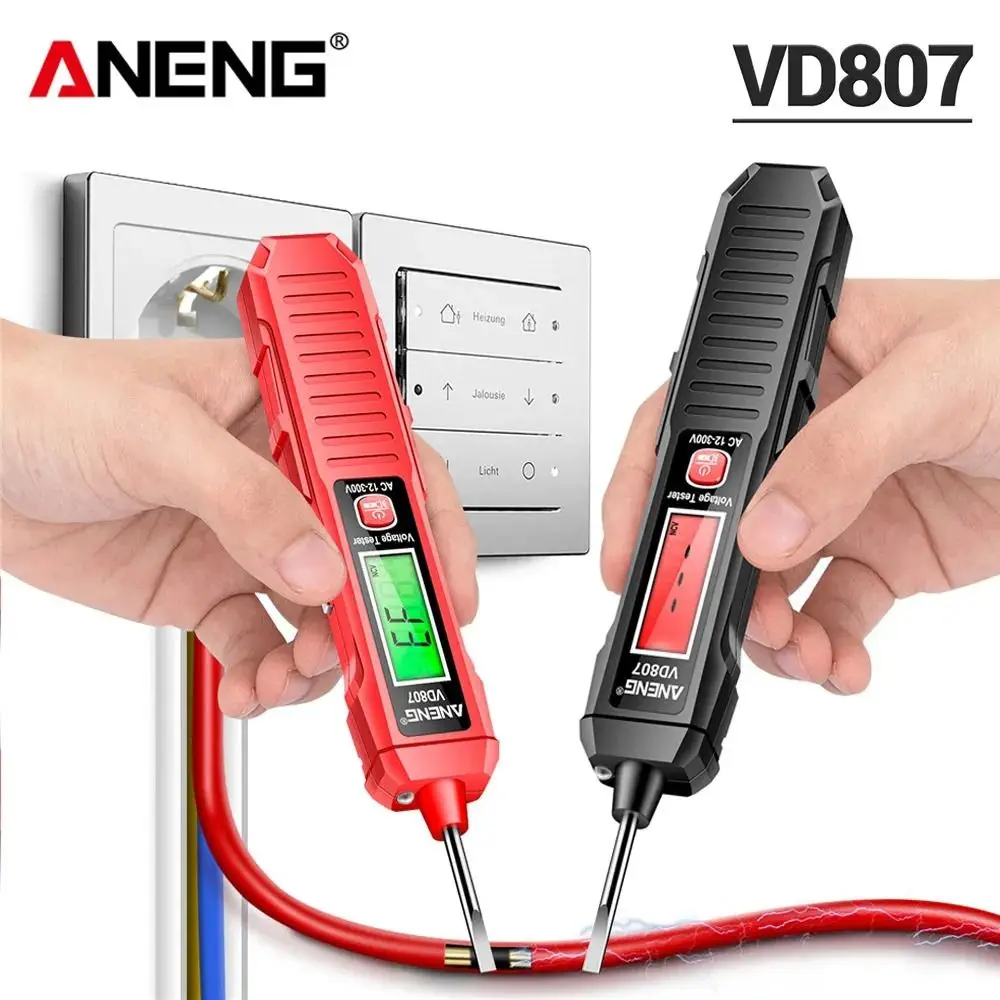 ANENG VD807 AC 12-300V Smart Induction Tester Pen NCV Sensor 50/60Hz Electric Pen Professional Non-contact Wire Detector Home