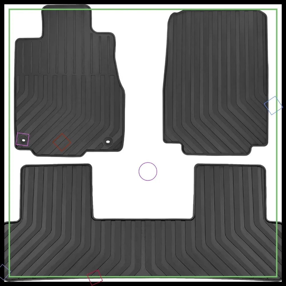 

Universal Car Floor Mat Full Black Rubber All Weather Protection Heavy Duty Odorless Custom Fit Auto Liners