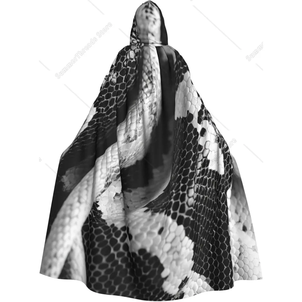 

Snake Skin Black And White - Hooded Cape Halloween Costume Accessories For Adults Cosplay Party Costumes