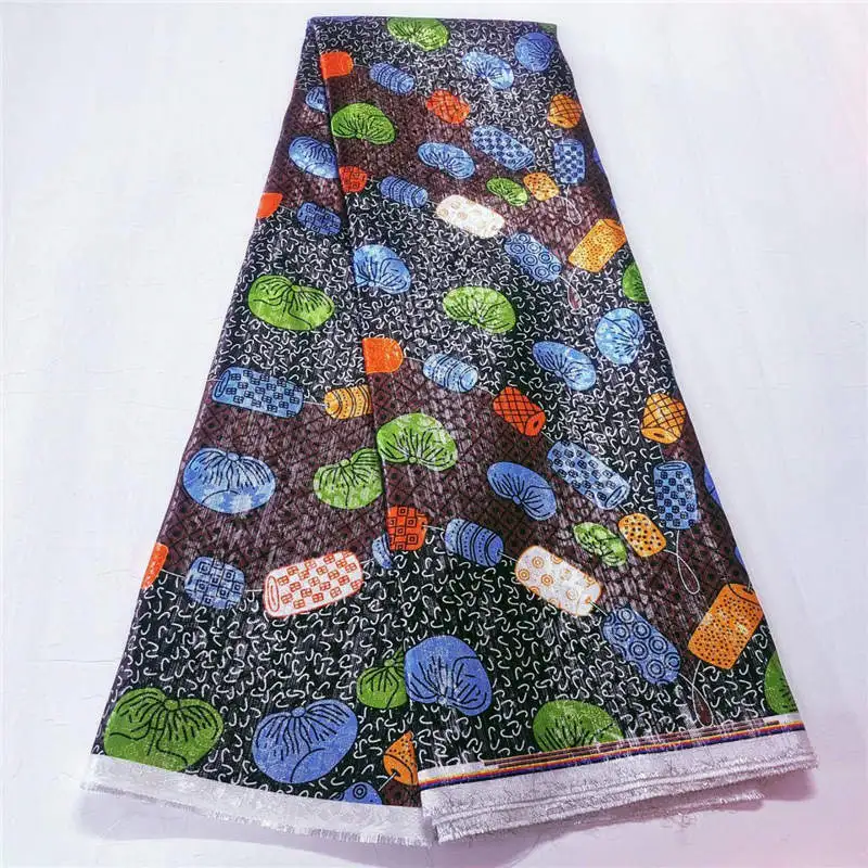 5 Yards New Design High Quality African Style Gold Line Embroidery Jacquard Lace Fabric For Party Prom Dress Material.