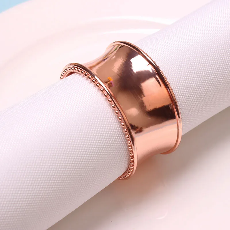 Electroplate Napkin Rings Holders Metal Buckle Novelties Circle Design Becket For Hotel Wedding Party Event Table Decorations