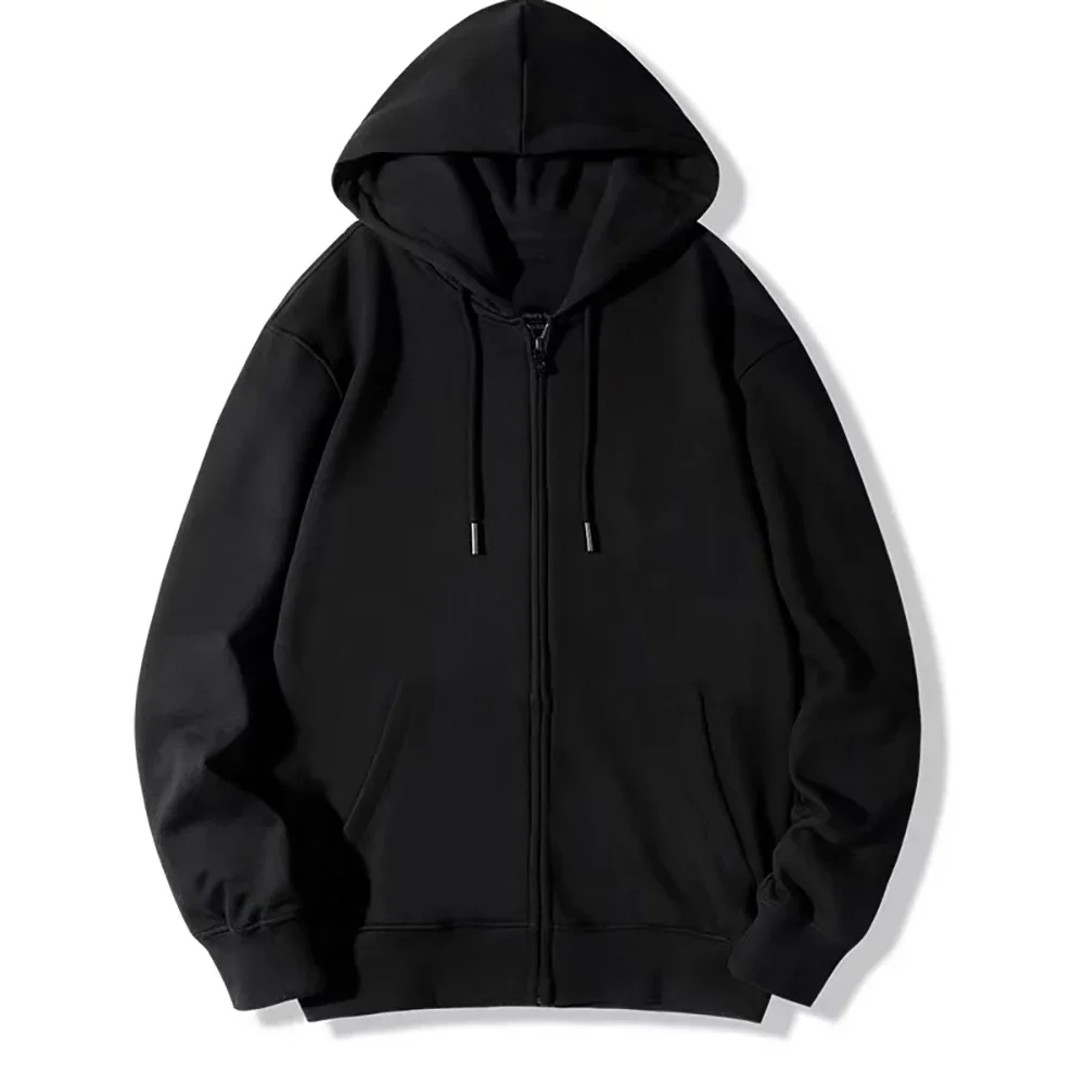 High Street Bluza Mężczyźni Retro Zip Up Długi rękaw Luźna Kurtka Płaszcze Harajuku Casual Gothic Bluza z kapturem Y2K Streetwear