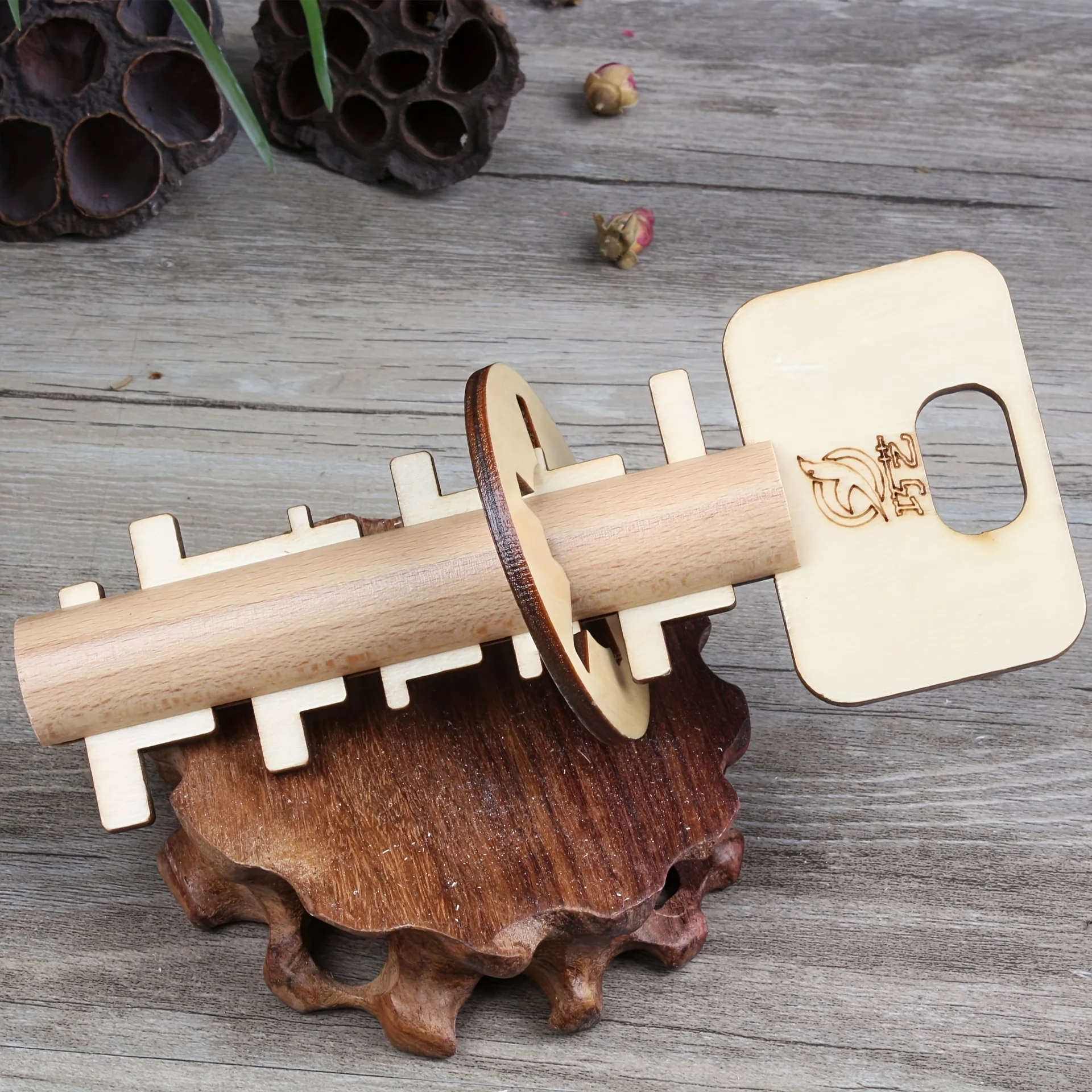 لعبة خشبية فتح اللغز مفتاح مضحك كونغ مينغ قفل اللعب التعليمية بانوراما ألعاب مونتيسوري ألعاب التفكير الكبار