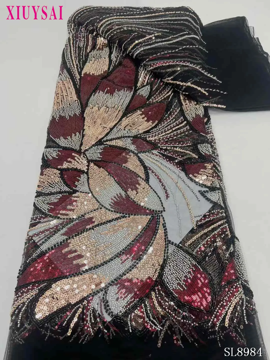 

Африканская кружевная ткань с блестками и бисером для жениха, нигерийская свадьба, французский тюль, свадебные платья, высокое качество, 2024 г.