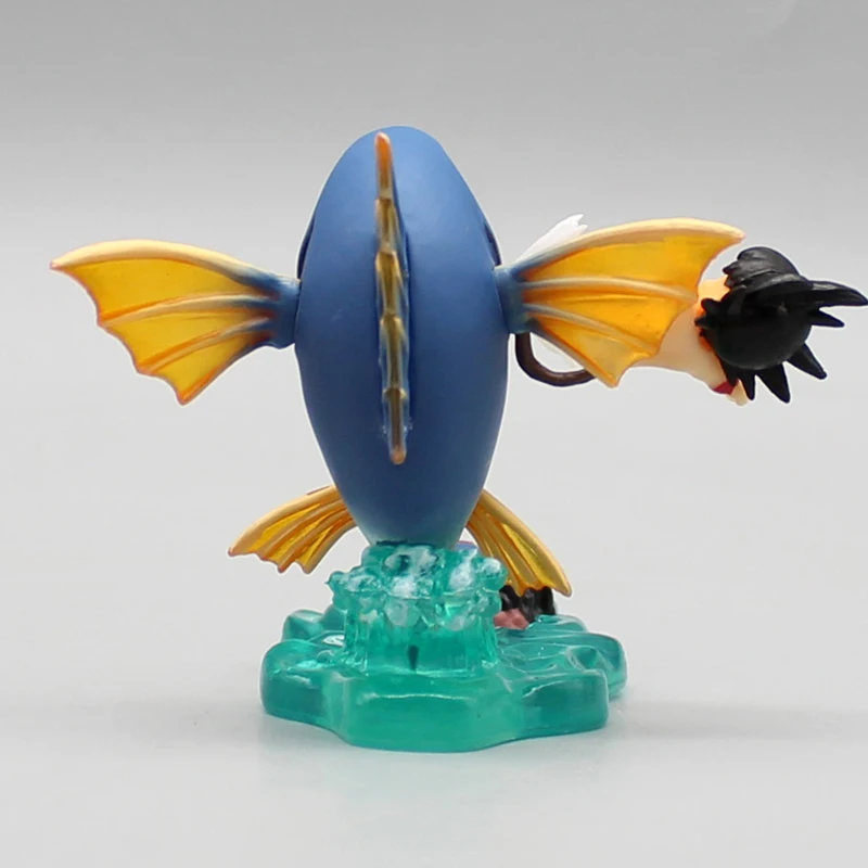 Figura de animación de Dragon Ball Son Goku Kakarotto Kick Fish, modelo de Anime, regalo Ornamental, Kit de garaje, adornos de decoración, 6cm