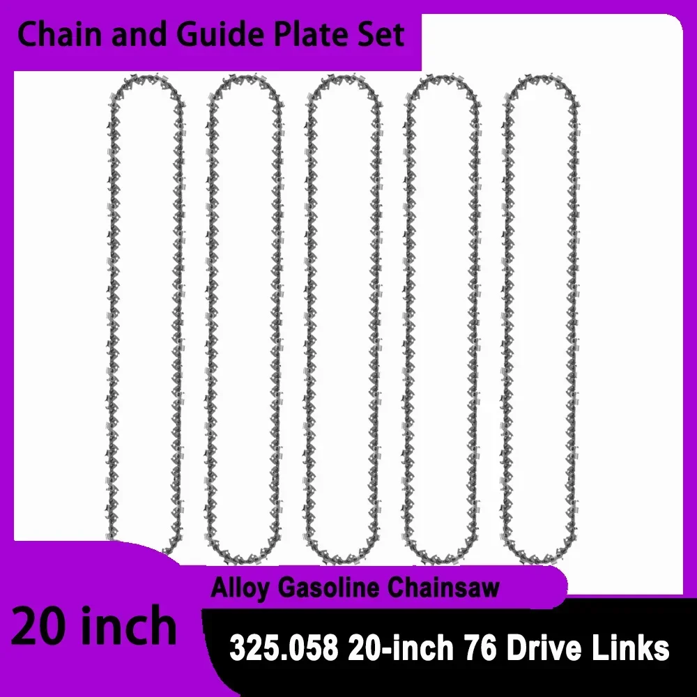 

20-inch Heavy-use Gasoline Chain Saw 76 Drive Links 0.325" Pitch 0.058" Guide Alloy-bodied Rounded Cutters 20" Petrol Saw Blade