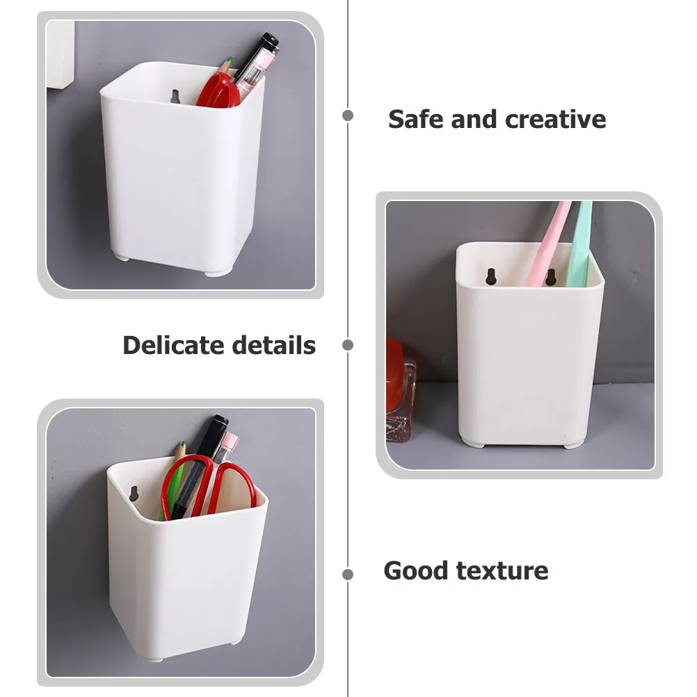 3Pcs Wall Mount Pen Holder Rotating Desk Organizer Multi Purpose Pen Storage Box Wall Mounted Stationery Holder Sturdy Exquisite