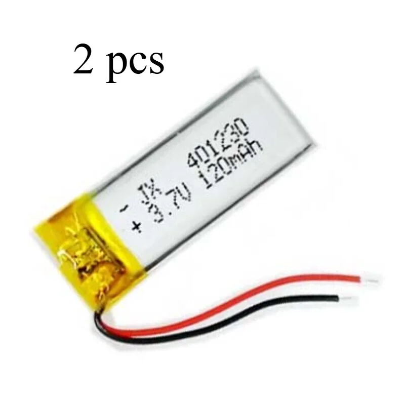 

2 шт., 3,7 В, 120 мАч, 0,48 Втч, литиевая батарея 401230 для наушников, ручка для записи Bluetooth, WYORESY