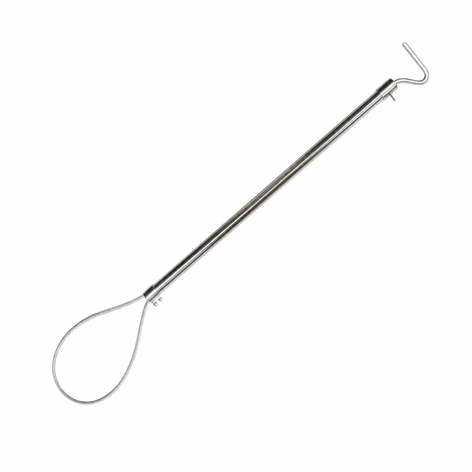 Swine Restraint Hook Livestock Handling Tool with Steel Wire Noose for One Hand Operation