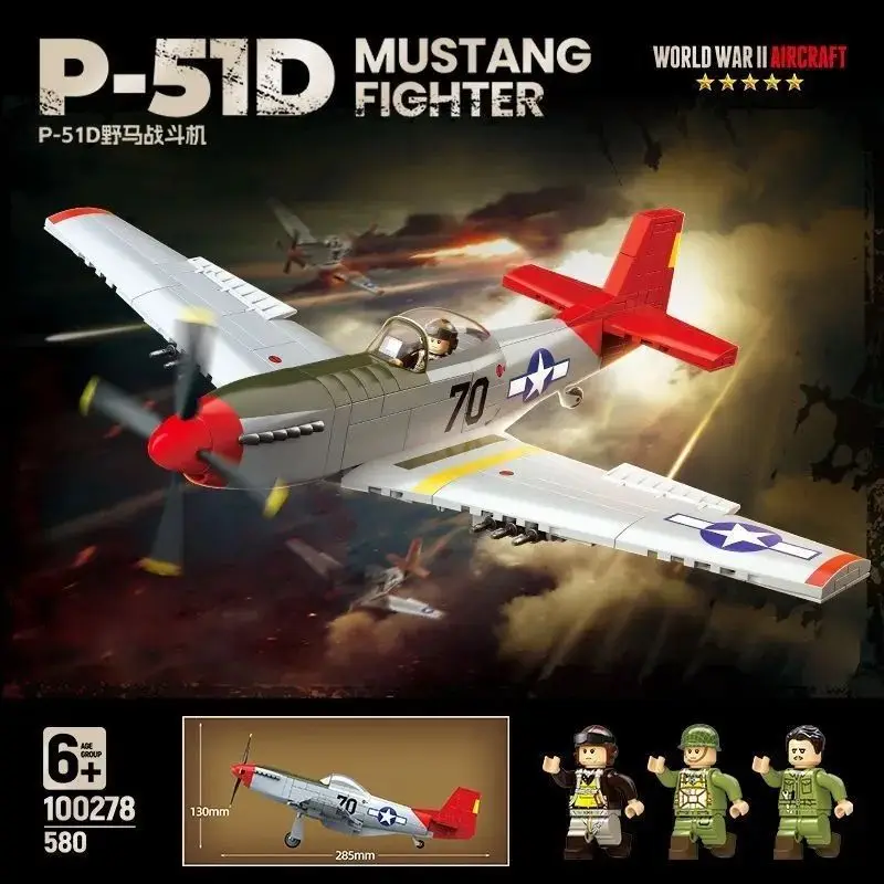 

Military Series P-51D World War II US Air Force Mustang Fighter Intellectual Building Block Toy Gift 100278