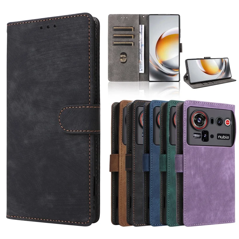 

Чехол-кошелек для Nubia Z80 Ultra 2025, противоугонный кожаный чехол с магнитной откидной крышкой для ZTE Nubia Z80Ultra 5G, чехол для телефона