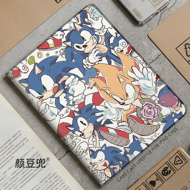 Soni le hérisson Anime film étui pour iPad 10.2 7th 8th 10th Air 4 5 Mini 5 6 étui de luxe en Silicone pour iPad Pro11 12.9 en 2023