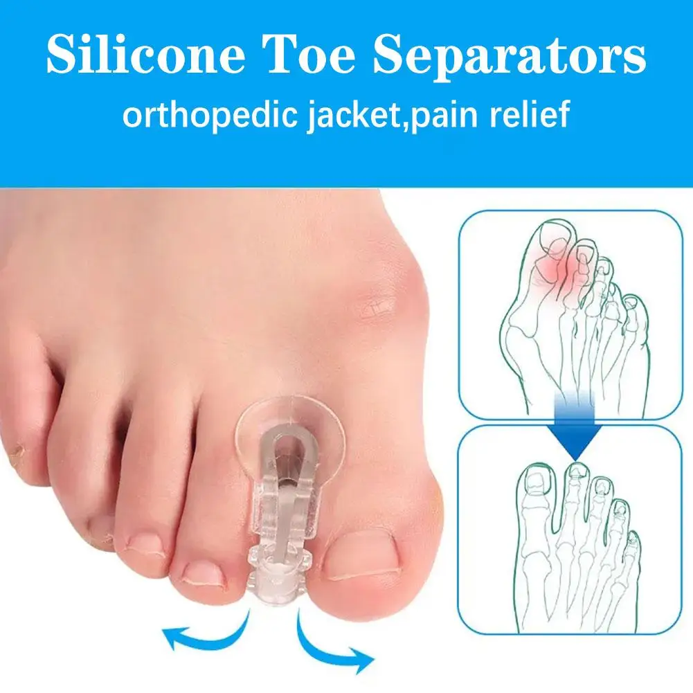 1 paio di separatori per dita in Silicone correttore per valgo correzione del pollice nuovo strumento per la cura del piede raddrizzatore del piede dito Y2C5