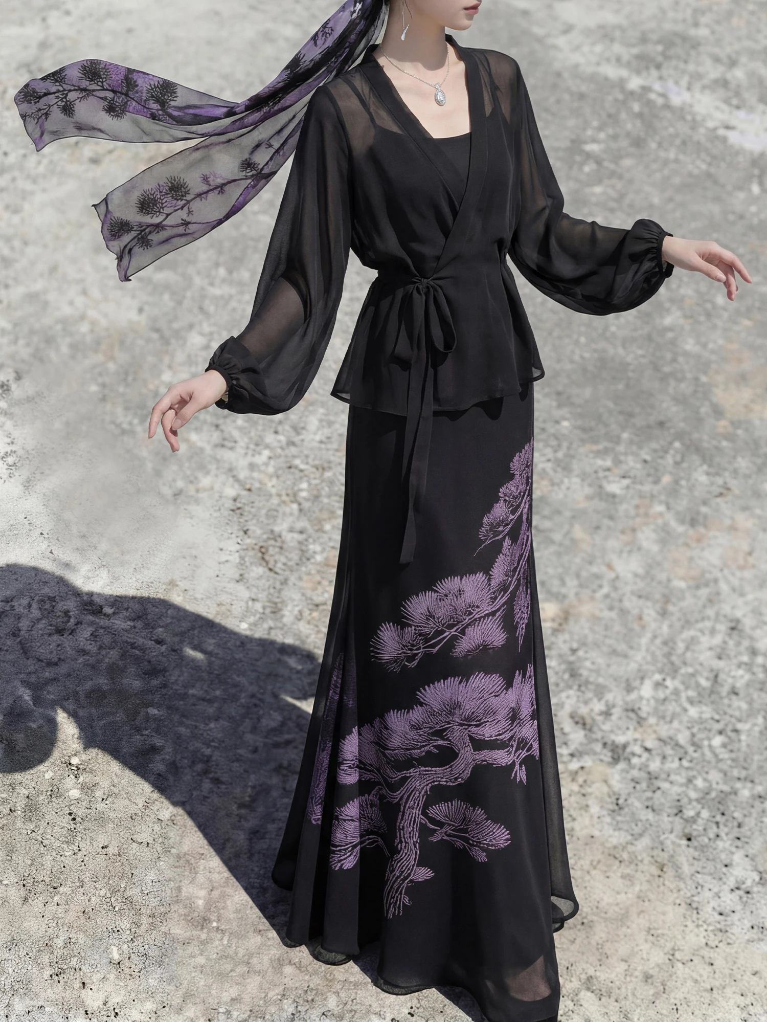 

Новая дизайнерская вязаная юбка-рыбий хвост с защитой от солнца, универсальная, с эффектом похудения, в китайском стиле...