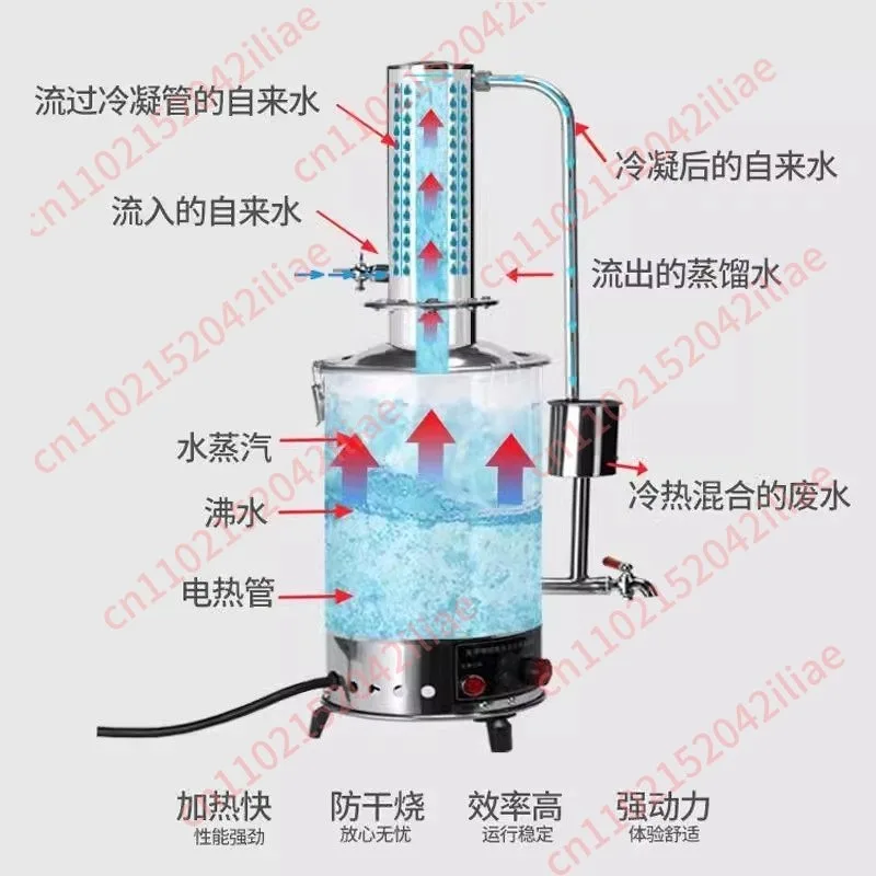 Stainless steel electric distiller anti-dry burning and water-breaking automatic control