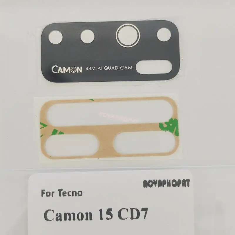 1PC Novaphopat  Back Rear Camera Glass Lens With Ahesive For Tecno Camon 15 16 Premier 17 17P Pro CD7 CD8 CE7 CE9 CG6