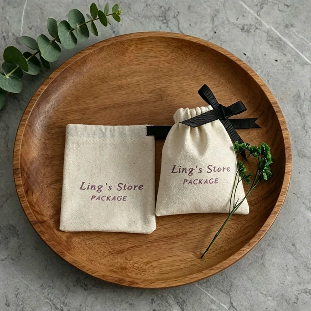 100pcs-custom-logo-natural-cotton-jewelry-drawstring-gift-bag-muslin-canvas-pouch-for-earring-bracelet-cosmetic-lipstick-storage