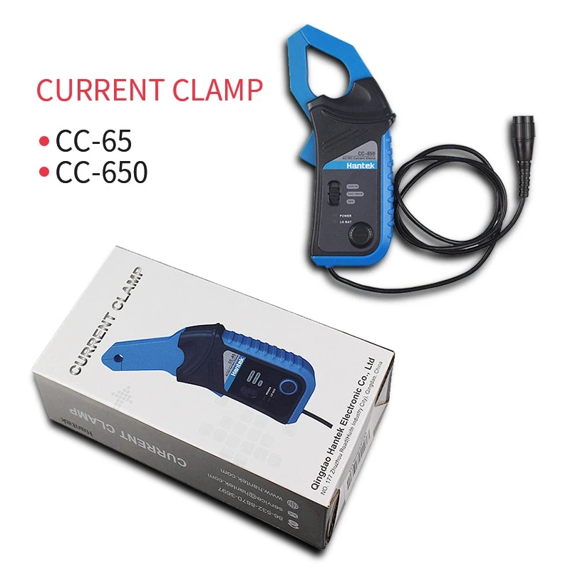 Hantek Oscilloscope CC65 CC650 AC/DC Current Clamp Probe 20KHz/400Hz Bandwidth 1mV/10mA 65A/650A with BNC Plug Applicable 1008C