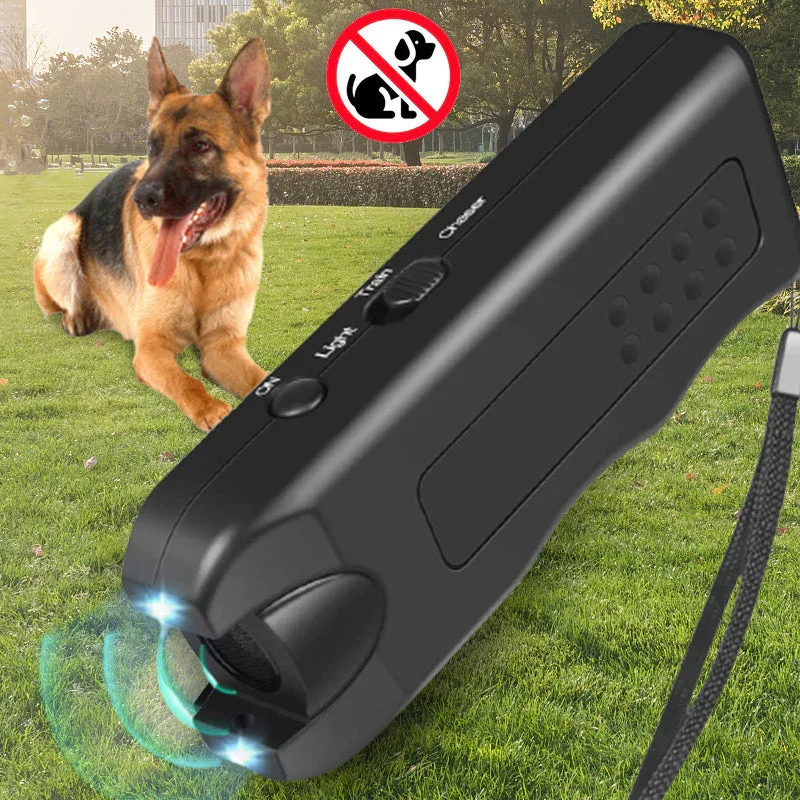 Ultrasonic Dog Repeller Dual Head High Range Anti-Barking Device with Light