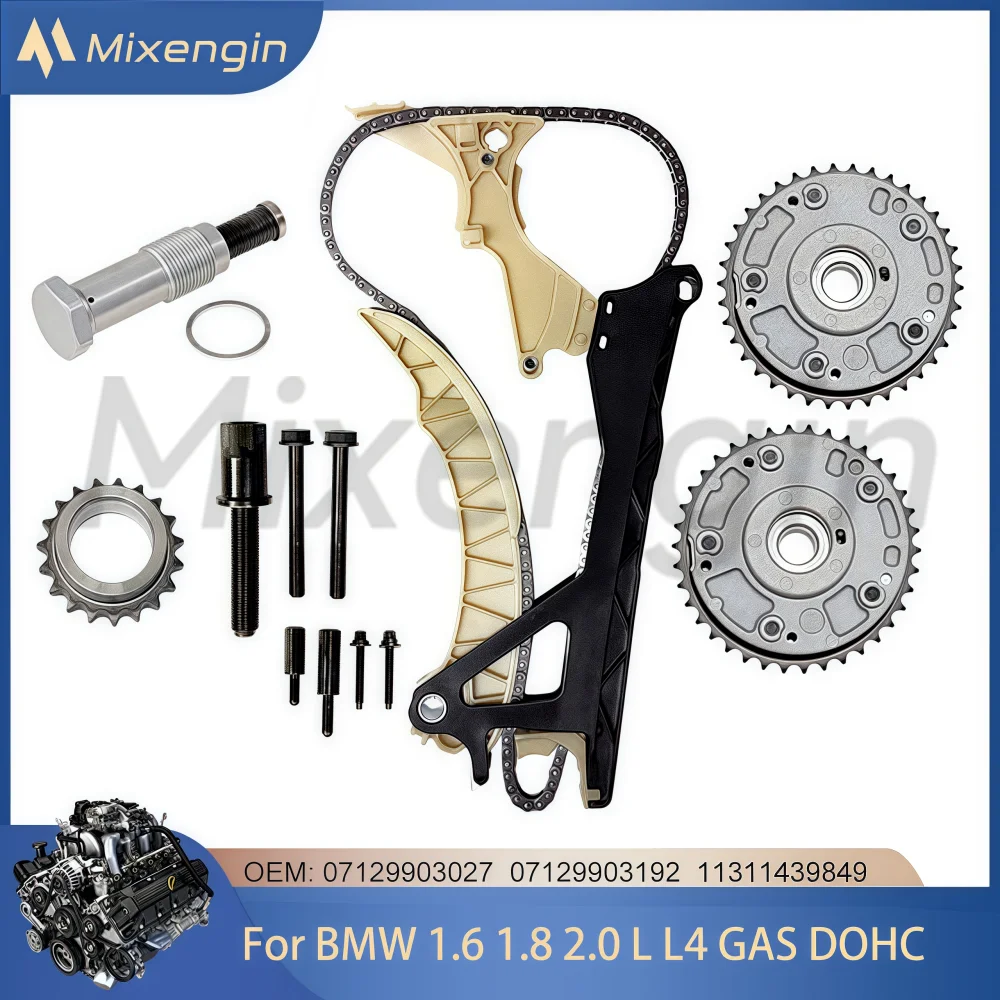 Engine Parts Timing chain kit VVT Gear Fit 1.6 1.8 2.0 L L4 GAS DOHC For BMW E81 E87 E88 E82 E46 E90 E93 E60 N42 N46 2001-2015