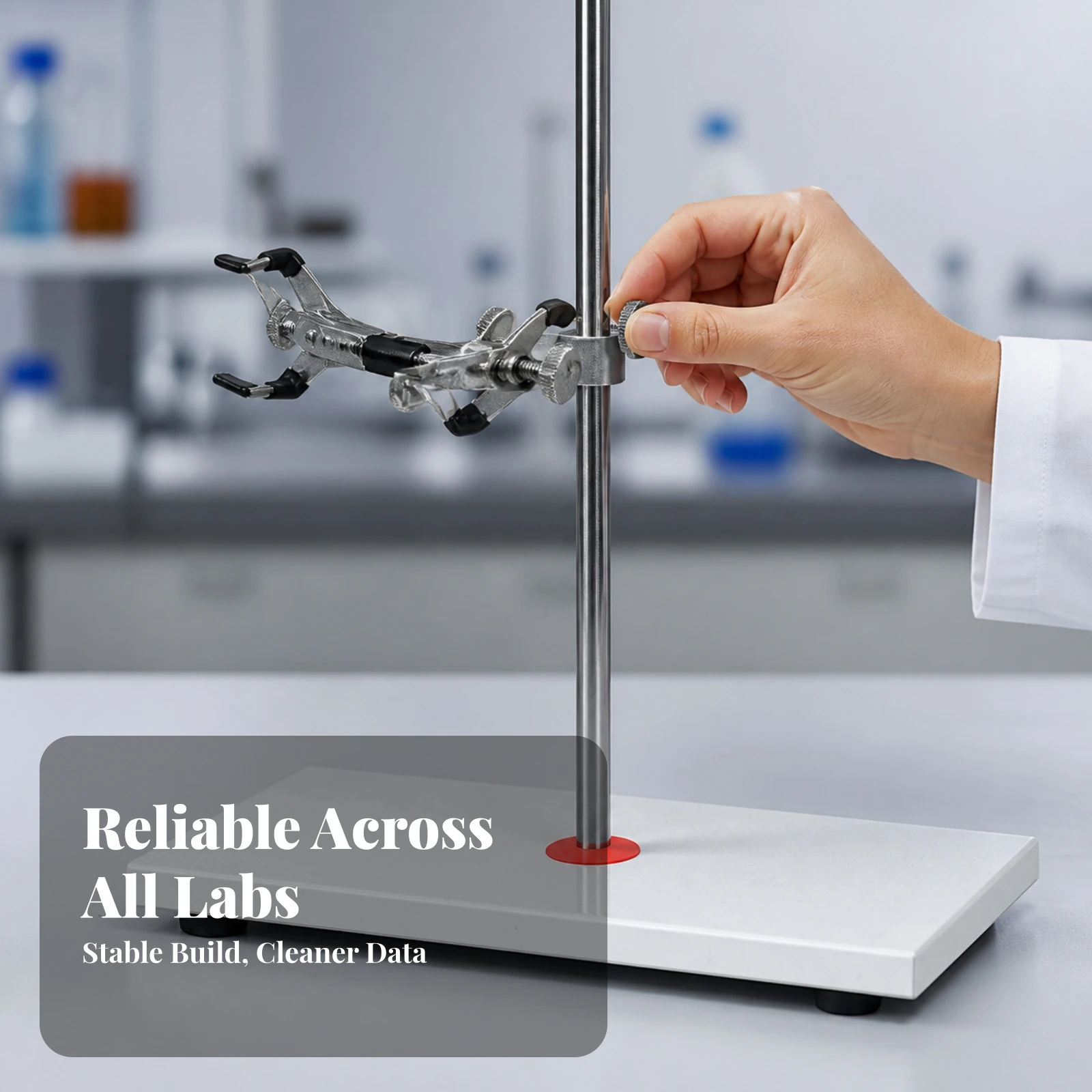 Laboratory Stand with Marble Base Stable Titration Stand Versatile Heavy-Duty for Chemists, Science Labs